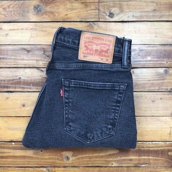 Levi’s 511 Slim Fit Men’s Jeans Dark Wash Red Tab Size 30x34 Tapered Leg Denim - Picture 4 of 12